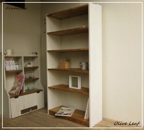 ※送料がかなり安くなりました！サイズオーダー可！●幅広6段カップボードW82●シャビーホワイト●受注製作