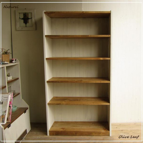 サイズ、デザインオーダー可！幅広6段カップボードW82○シャビー