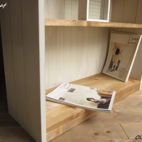 サイズ、デザインオーダー可！幅広6段カップボードW82○シャビー