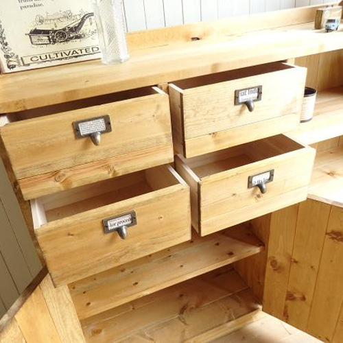 サイズデザインオーダー可！超ワイド引出4杯キャビネットナチュラル