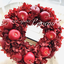 再販】りんごのリース·mini（プリザ） プリザーブドフラワー L'avenir