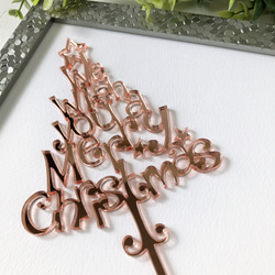 クリスマスツリー型ケーキトッパー　"We wish you a merry Christmas" 5枚目の画像