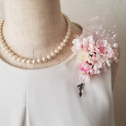 桜のコサージュ　パール♪ 2枚目の画像