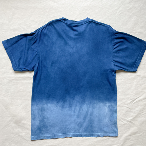 送料無料 藍染Tシャツ DEEP BLUE MOON 月 海 絞り染め Tシャツ