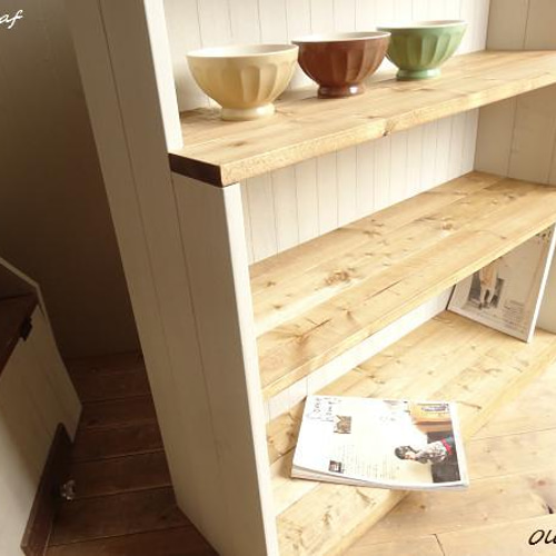 サイズデザインオーダー可！H120飾り棚カップボード●ナチュラルホワイト受注製作 サイズデザインオーダー可！H120飾り棚カップボード○ナチュラル