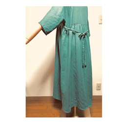 滋潤成人雙層紗布☆藍綠/褶皺長裙【變色OK！！ ️】 第7張的照片