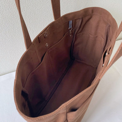 【15種顏色可選】「Box Tote」通勤尺寸/倉敷帆布8號【客製化】 第3張的照片