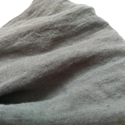 亞麻頭巾...灰色...薄 第6張的照片
