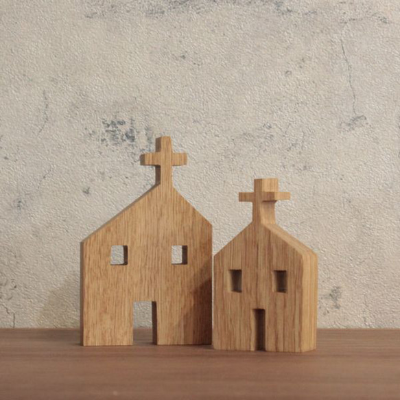 [郵費免費]微型房屋、小型木屋漂亮的家庭教堂北歐雜貨物體陳設品城鎮聖誕節 第6張的照片