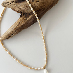 14kgf マザーオブパールとピカケトップのネックレス 3枚目の画像