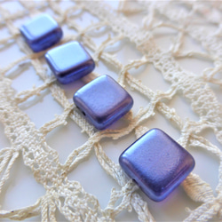 4顆方形珍珠藍紫色捷克珠 第2張的照片