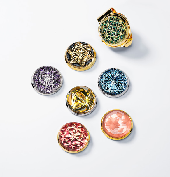 東京切子ゴルフマーカー　ひまわり　ブラック ゴールド 5枚目の画像