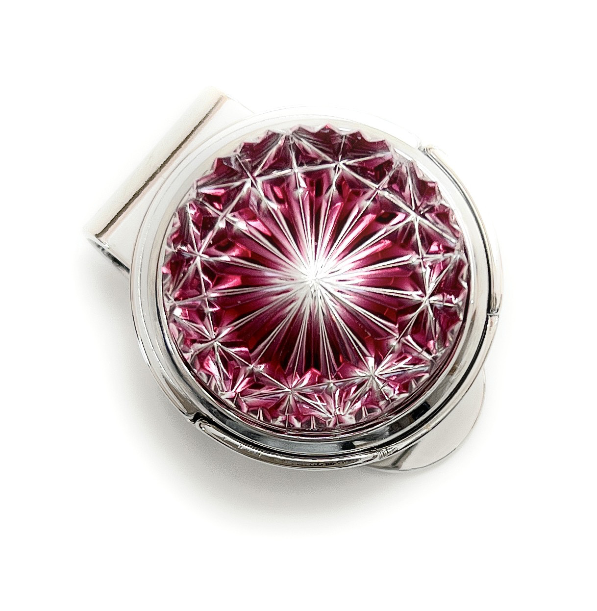 東京切子ゴルフマーカー　菊  ライト金赤