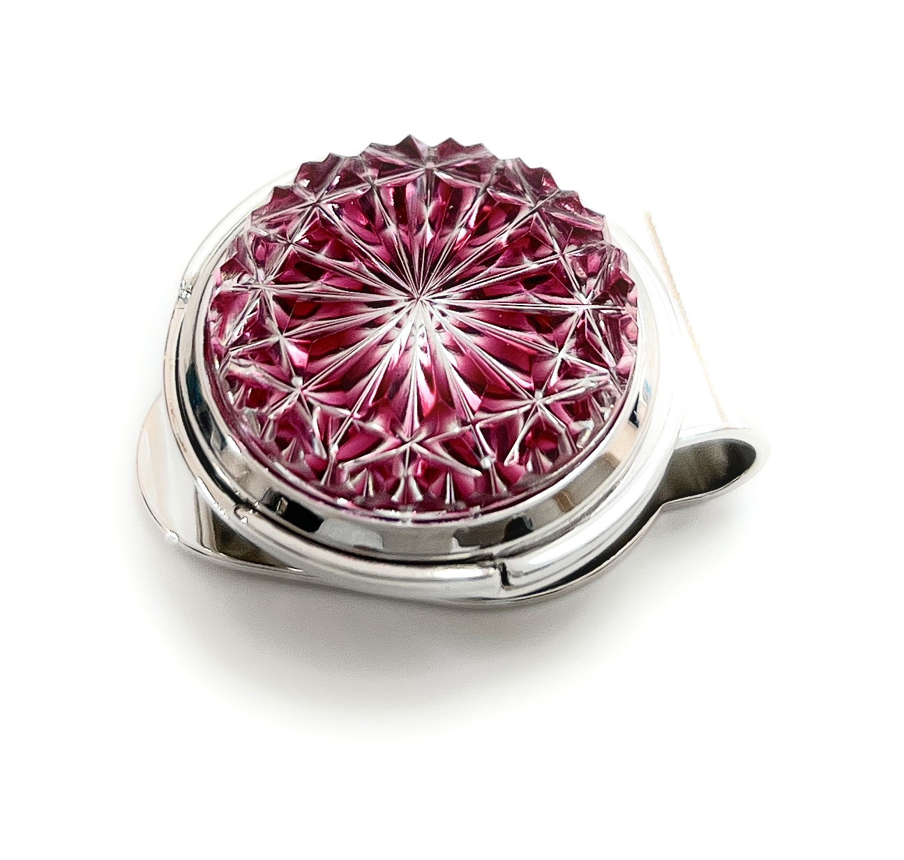 東京切子ゴルフマーカー　菊  ライト金赤