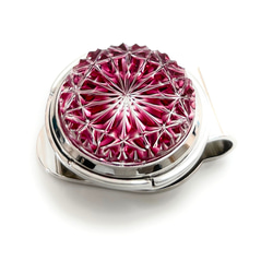 東京切子ゴルフマーカー　菊  ライト金赤 2枚目の画像