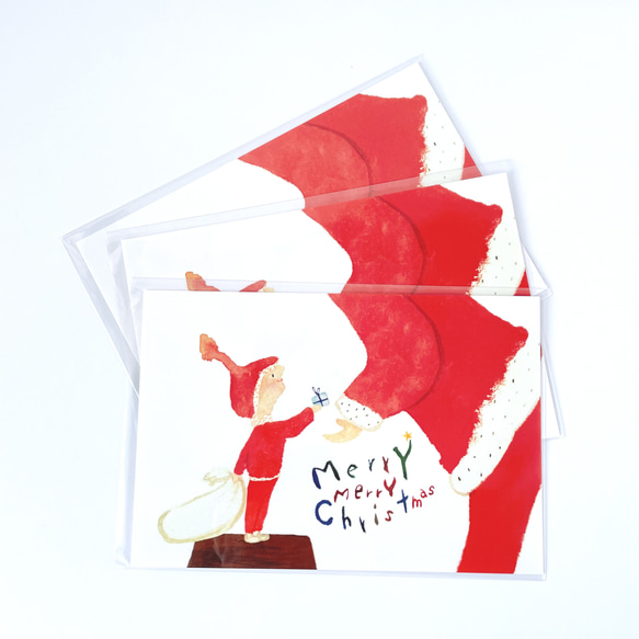 ちびサンタ３枚クリスマスカード 3枚目の画像