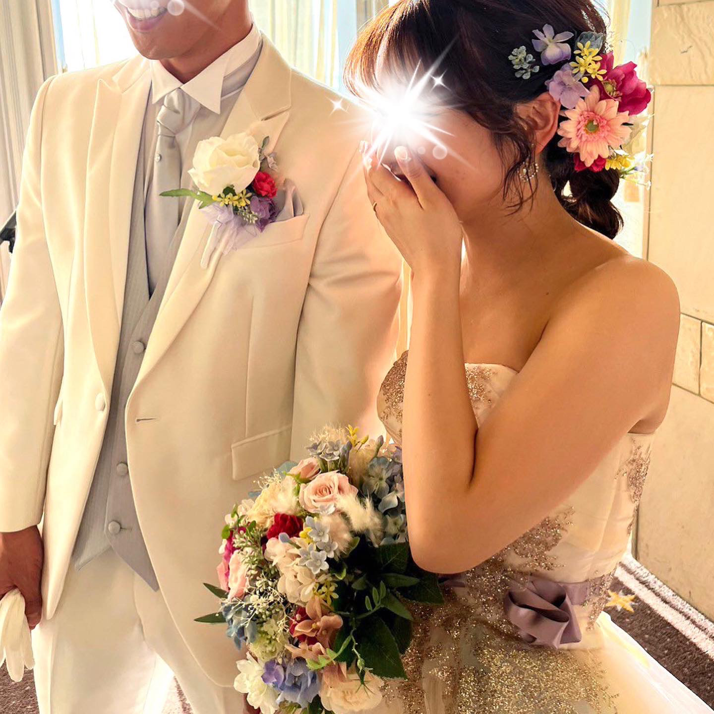 セミオーダー可能　優しいパステルカラーのクラッチブーケ,ブートニアセット