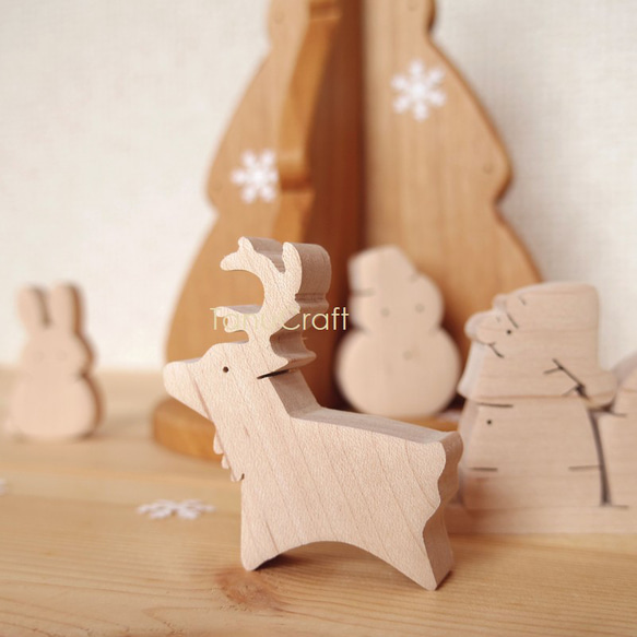 木製クリスマスツリー（オーナメント付）■ミニ■ 4枚目の画像