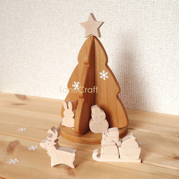 木製クリスマスツリー（オーナメント付）□ミニ□ クリスマスツリー