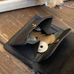 手のひらサイズの三つ折り財布 / MitsuOri Wallet *BLACK 4枚目の画像