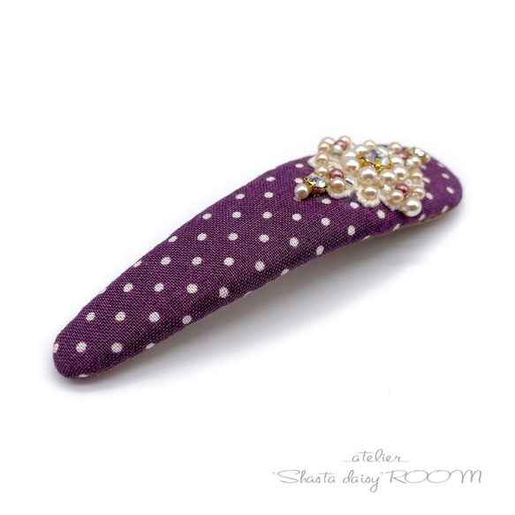 Crystal Bijou & Pearl Beads*长扣式发夹*Big Size*VIOLETⅡ 第6張的照片