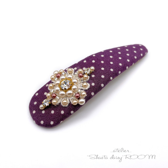 Crystal Bijou & Pearl Beads*长扣式发夹*Big Size*VIOLETⅡ 第1張的照片