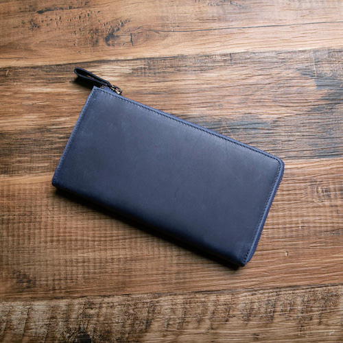 長財布 本革 TIDY 大容量 メンズ レディース ネイビー HAW009 長財布