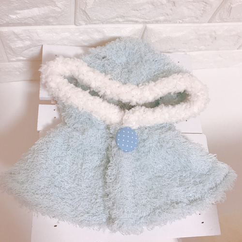 送料無料】【ねこのぬいぐるみSサイズ】水色ポンチョ【ぬいぐるみ