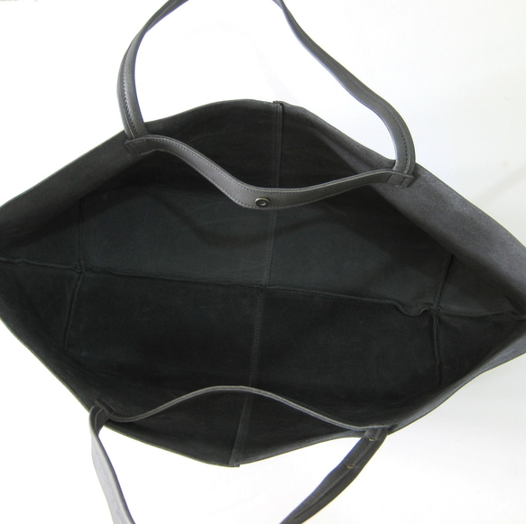 OTONA eco-bag Mサイズ クロームグレイ　本革製  トートバッグ 3枚目の画像