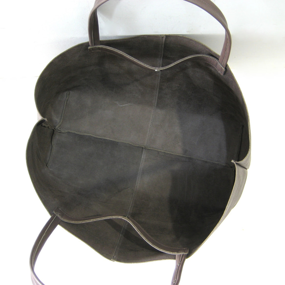 OTONA eco-bag Mサイズ ブラックベリー　本革製  トートバッグ 3枚目の画像