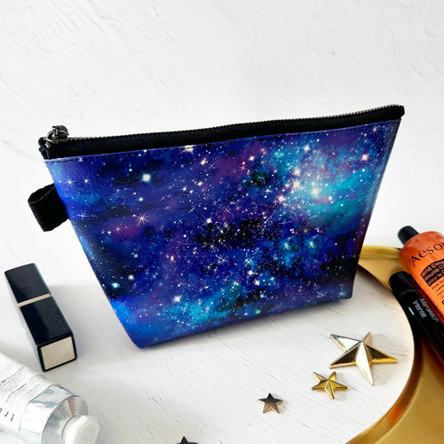 星と銀河の宇宙柄 ポーチ / 小物入れ ペンケース GALAXY ポーチ LALA