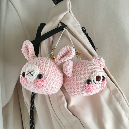あみぐるみ うさぎちゃん 巾着 ハンドメイド かぎ編み（うさぎの