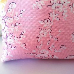 [可選拉鍊袋或小袋] [再次上架 8] 18 世紀法國複製花卉圖案面料製成的小袋 *粉紅色 第2張的照片