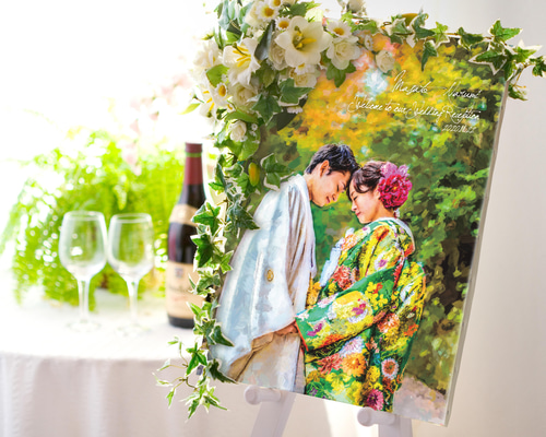 送料無料！【ウェルカムボード】油絵風キャンバスプリント《M12