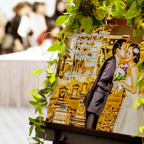 送料無料！【ウェルカムボード】油絵風キャンバスプリント《F6サイズ