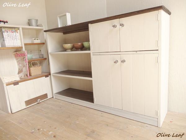 ※送料がかなり安くなりました！サイズオーダー可！●超ワイド４扉ローラック●シャビーエスプレッソ無垢材ナチュラル●受注製作