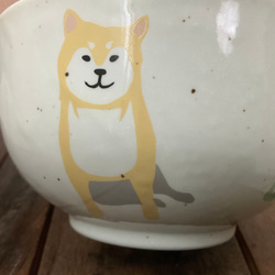 【新作】柴犬 小丼ぶり 粉引 ★ 赤柴 黒柴 白柴 美濃焼 陶器椀 茶碗 13cm 冷汁 お茶漬け 母の日 父の日 9枚目の画像