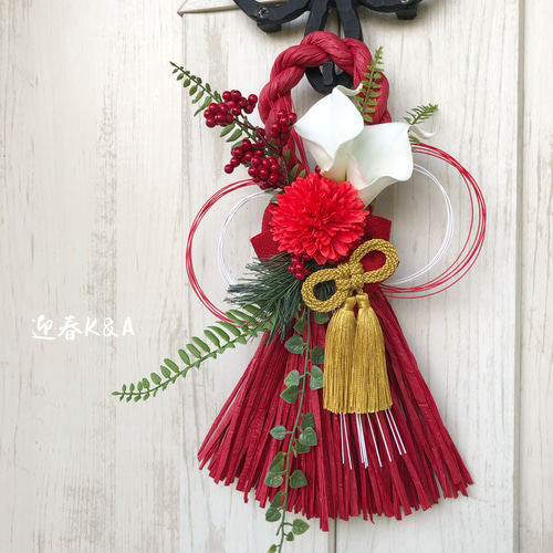 2026 しめ縄 お正月飾り しめ縄飾り リース しめ縄・しめ飾り 花の髪