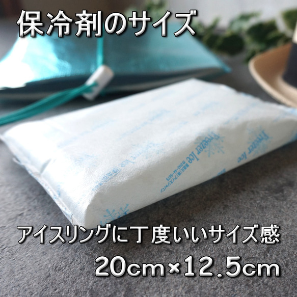 【夏限定】アイスリング用保冷バッグ（保冷剤付き）クールリングバッグ　 4枚目の画像