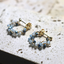 耳環 海藍寶 水晶 - 拼積木 - 第7張的照片