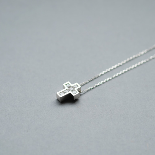 2コset) ホワイト クロス ペア ネックレス シルバー925 ネックレス