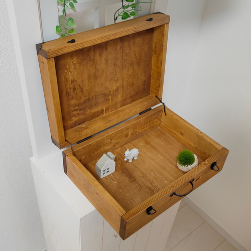 アンティーク　木製トランクケース 木製 トランクケース～ダークウォルナット～カラー変更可8色あり