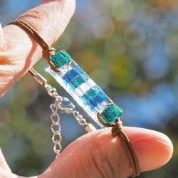 【カラーオーダー】香るガラス『かおる』アロマブレスレット/アンクレット【紐の色選べます】【長さ、金属フリー選べます】【受 5枚目の画像