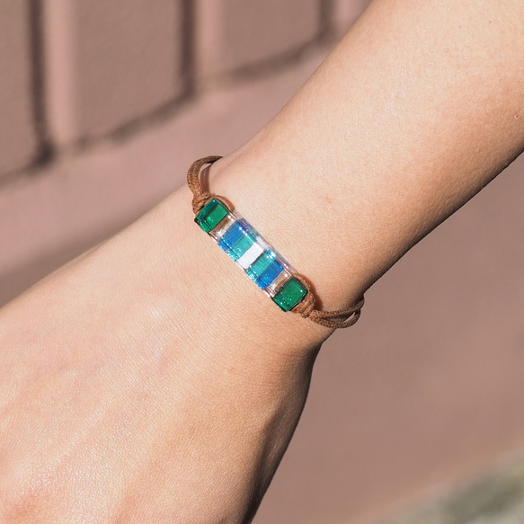 【カラーオーダー】香るガラス『かおる』アロマブレスレット/アンクレット【紐の色選べます】【長さ、金属フリー選べます】【受 7枚目の画像