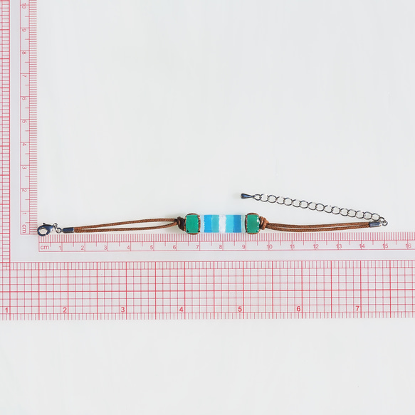 【カラーオーダー】香るガラス『かおる』アロマブレスレット/アンクレット【紐の色選べます】【長さ、金属フリー選べます】【受 2枚目の画像