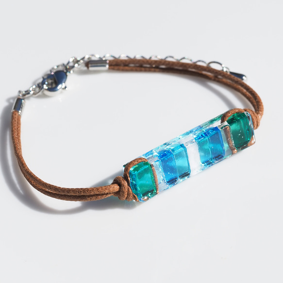 【カラーオーダー】香るガラス『かおる』アロマブレスレット/アンクレット【紐の色選べます】【長さ、金属フリー選べます】【受 6枚目の画像