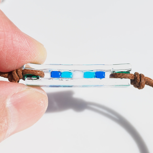 【カラーオーダー】香るガラス『かおる』アロマブレスレット/アンクレット【紐の色選べます】【長さ、金属フリー選べます】【受 3枚目の画像