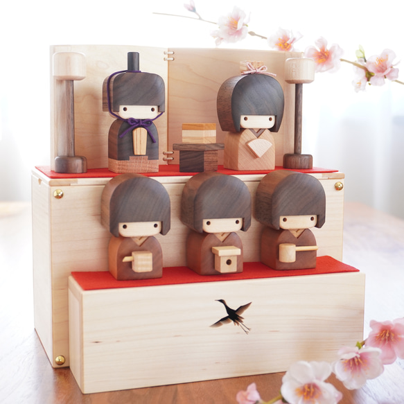 鎧兜雛人形 屏風のみ 展示品5-14（warabe雛 五人飾り ＊ひな祭り