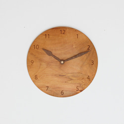 木製 掛け時計 丸 桜材21 2枚目の画像