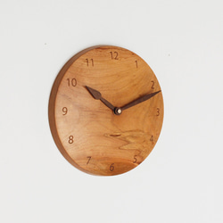 木製 掛け時計 丸 桜材21 1枚目の画像